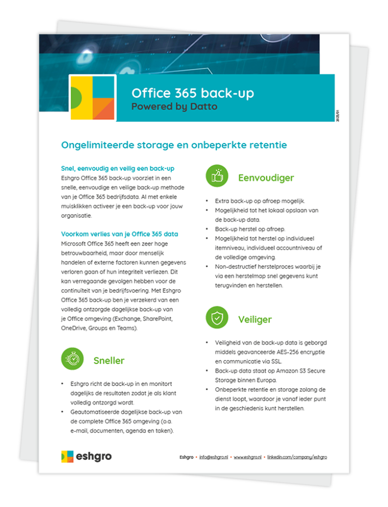 office365 backup 1 Product paper Office 365 back-up