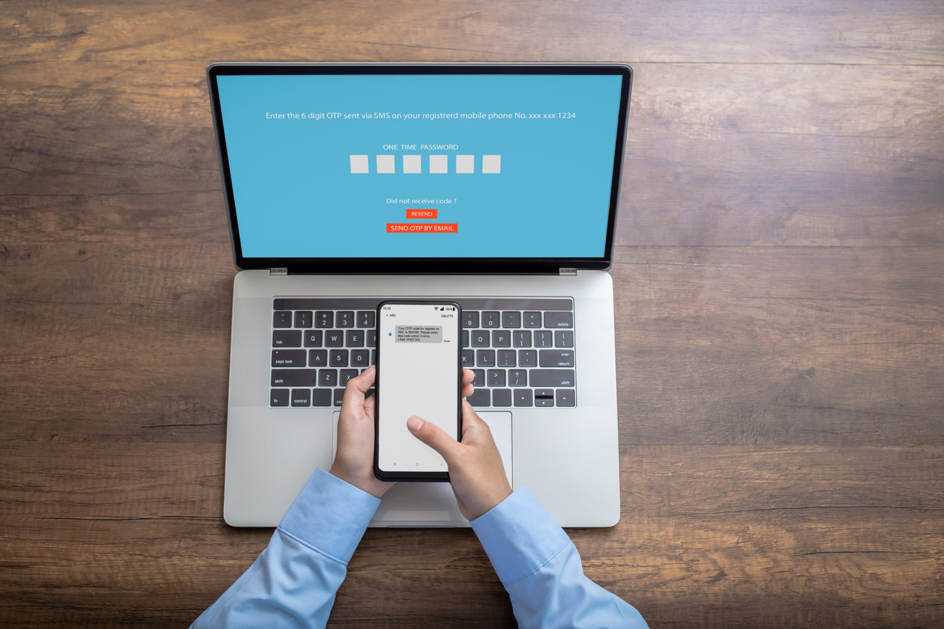 Iemand die een authenticator invult