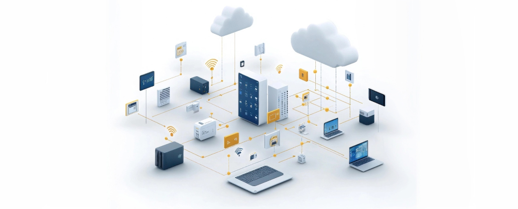 Visuele weergave van een goede IT-infrastructuur voor optimaal hybride werken